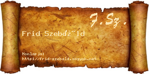 Frid Szebáld névjegykártya